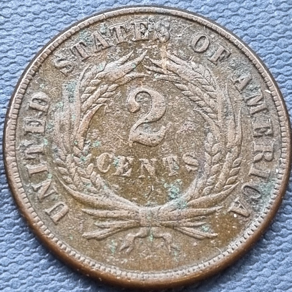 1871 Two Cent Piece 2c Better Grade VF Details #89227