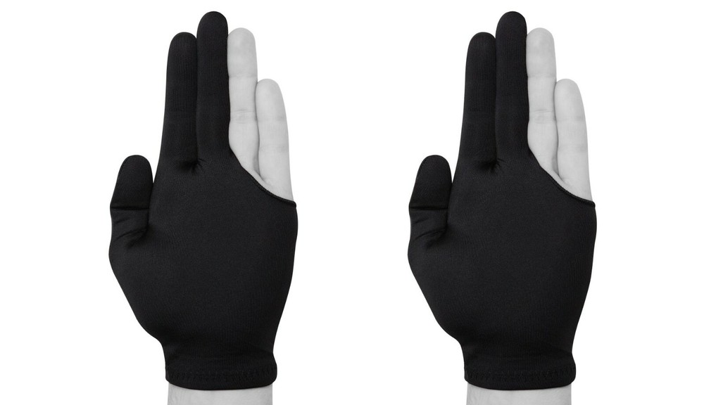 2 Billiard Quality GLOVES - Black - for POOL CUE - Fits either hand