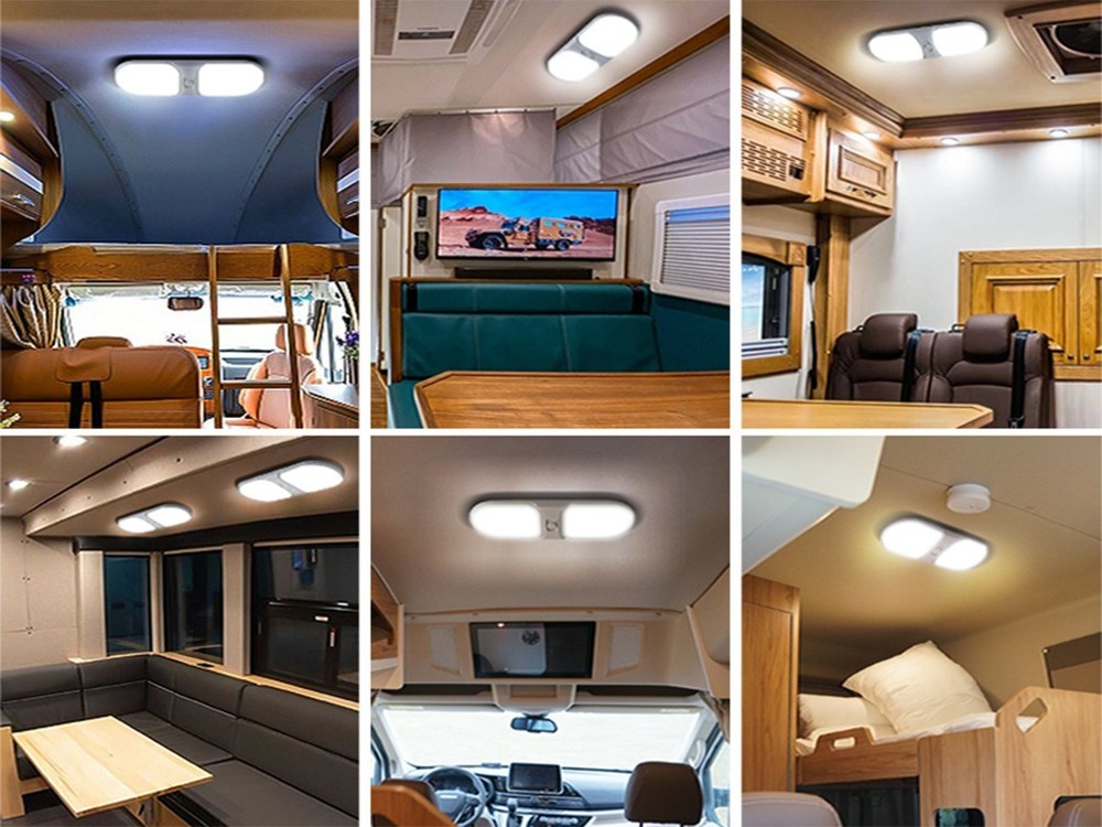 4 Pack RV Interior LED Light 12V Switched Dimmable Ceiling Light Fixture Camper