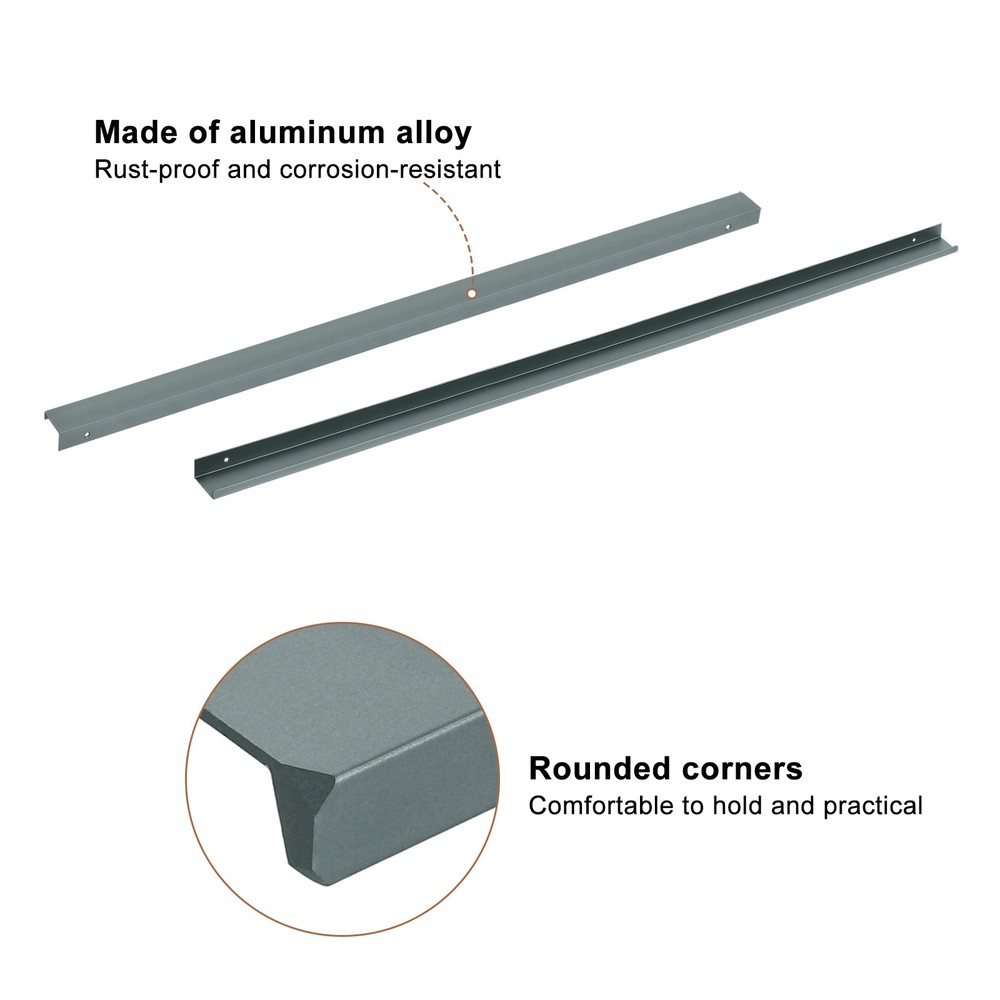 Cabinet Edge Finger Pull, 3pcs 800mm / 31.5" Hidden Cabinet Pulls, Gray