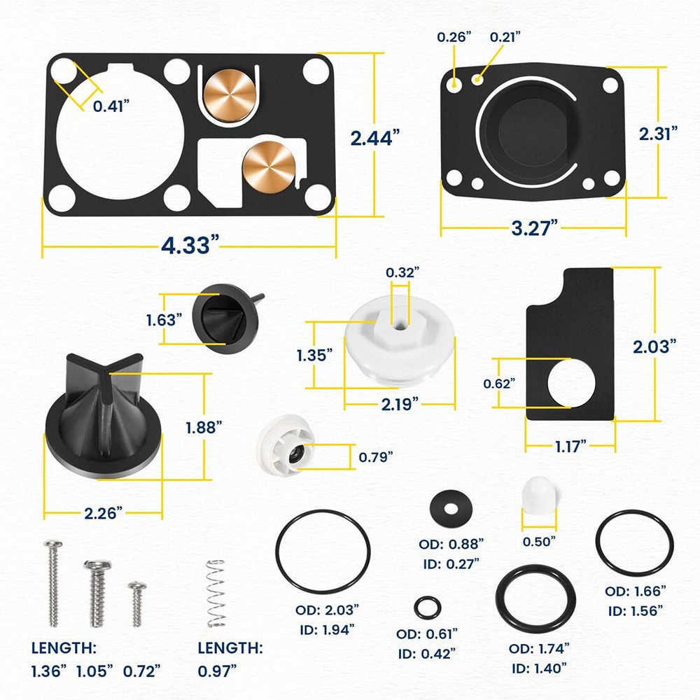Replace Jabsco 29045-2000 Twist N Lock Marine Manual Toilet Service Kit 98-07