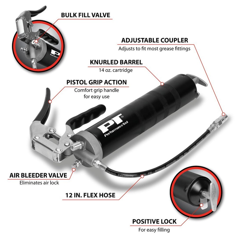 Performance Tool W54204 Pro Pistol Grip Grease Gun