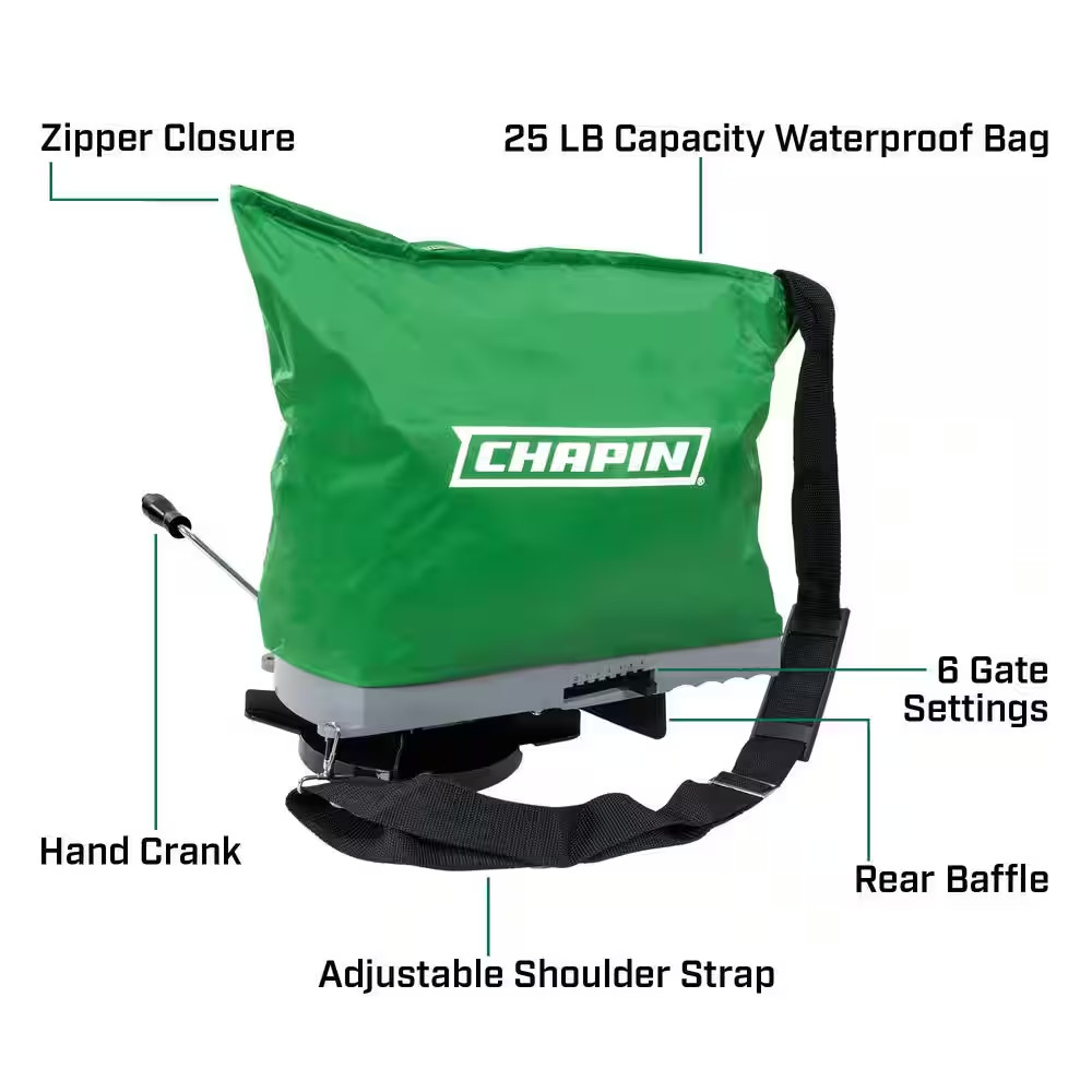 25 Lb. Waterproof, Broadcast Bag Seeder/ Spreader
