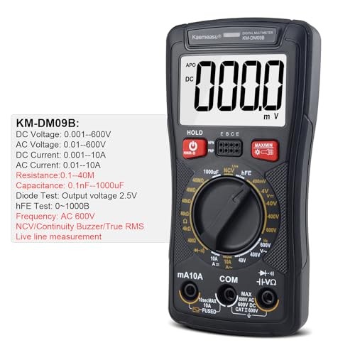 Digital Multimeter Handheld Tester 4000 Counts with NCV Function KM-DM09B