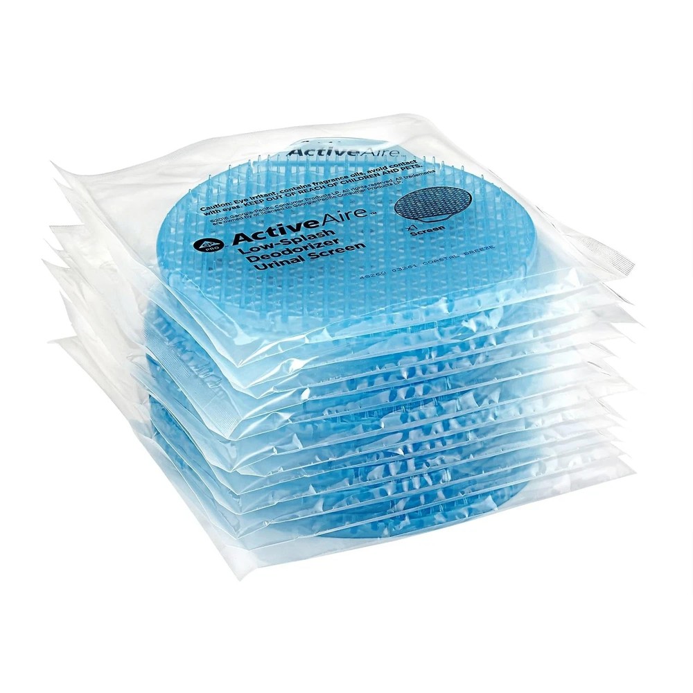 Low-Splash Deodorizer Urinal Screen by GP PRO Coastal Breeze 12 Screen Per Case