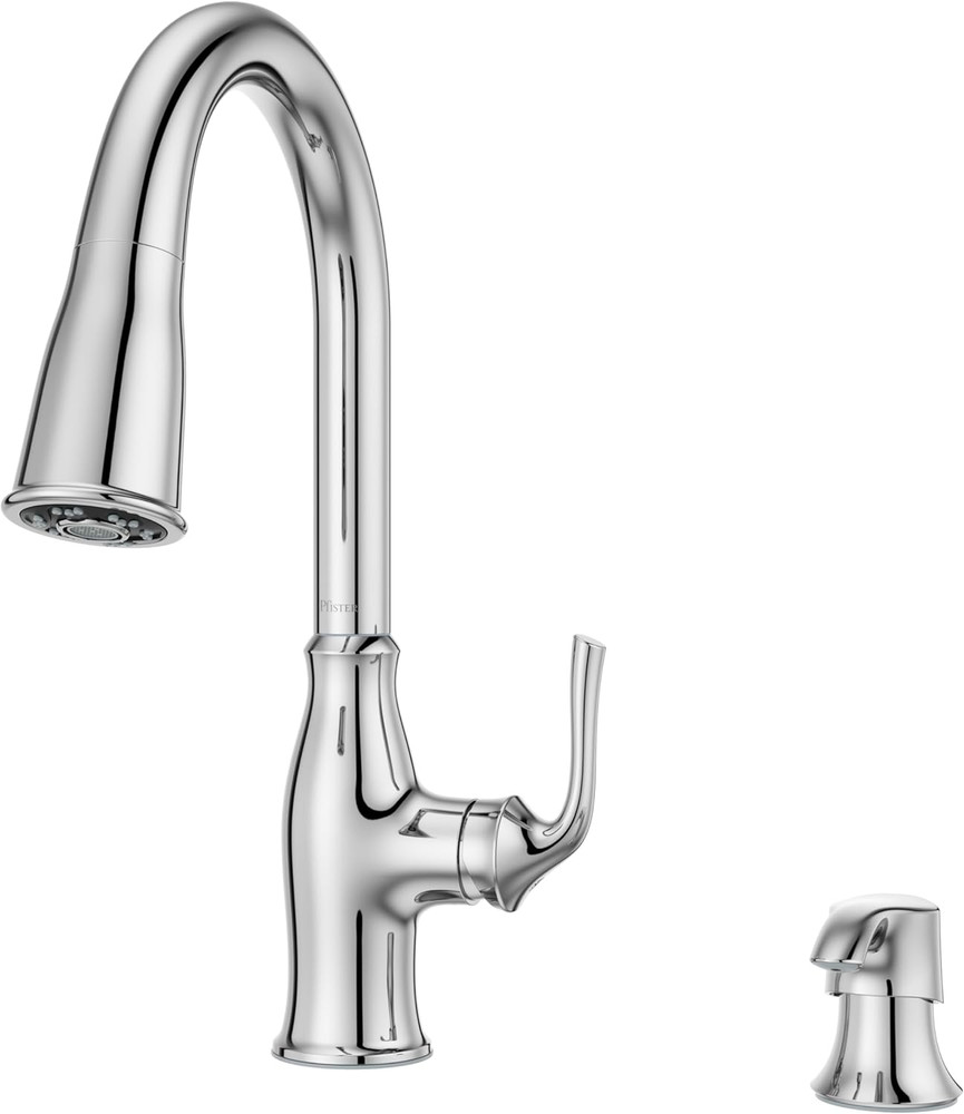 Rosslyn Kitchen Faucet with Pull down Sprayer and Soap Dispenser, Single Handle,