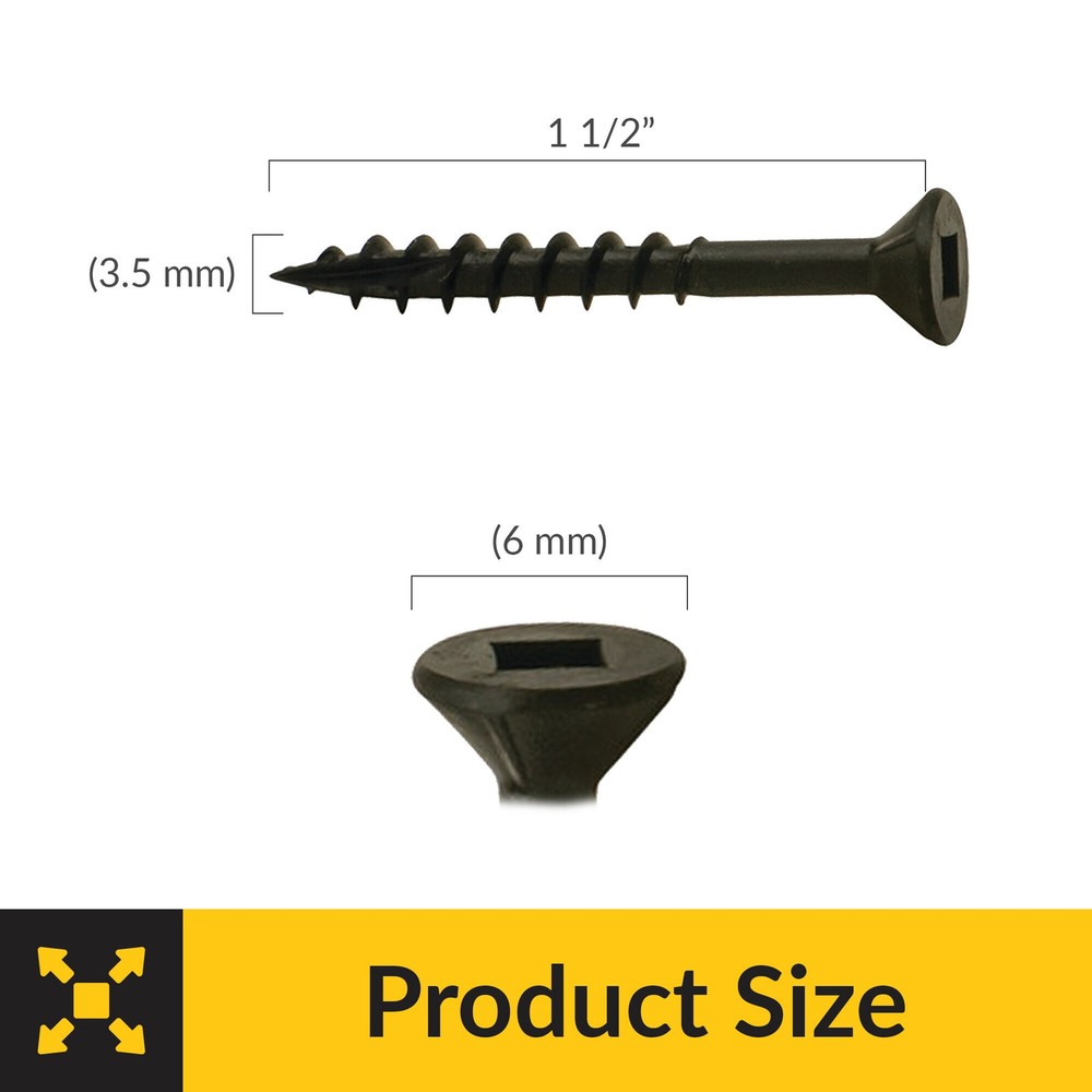 Zip R Screw, Flat Countersunk Head with Square Drive Pack of 1000