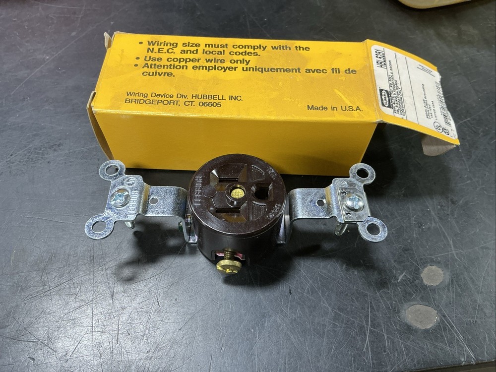 Hubbell Receptacle Single No. 5251 Brown