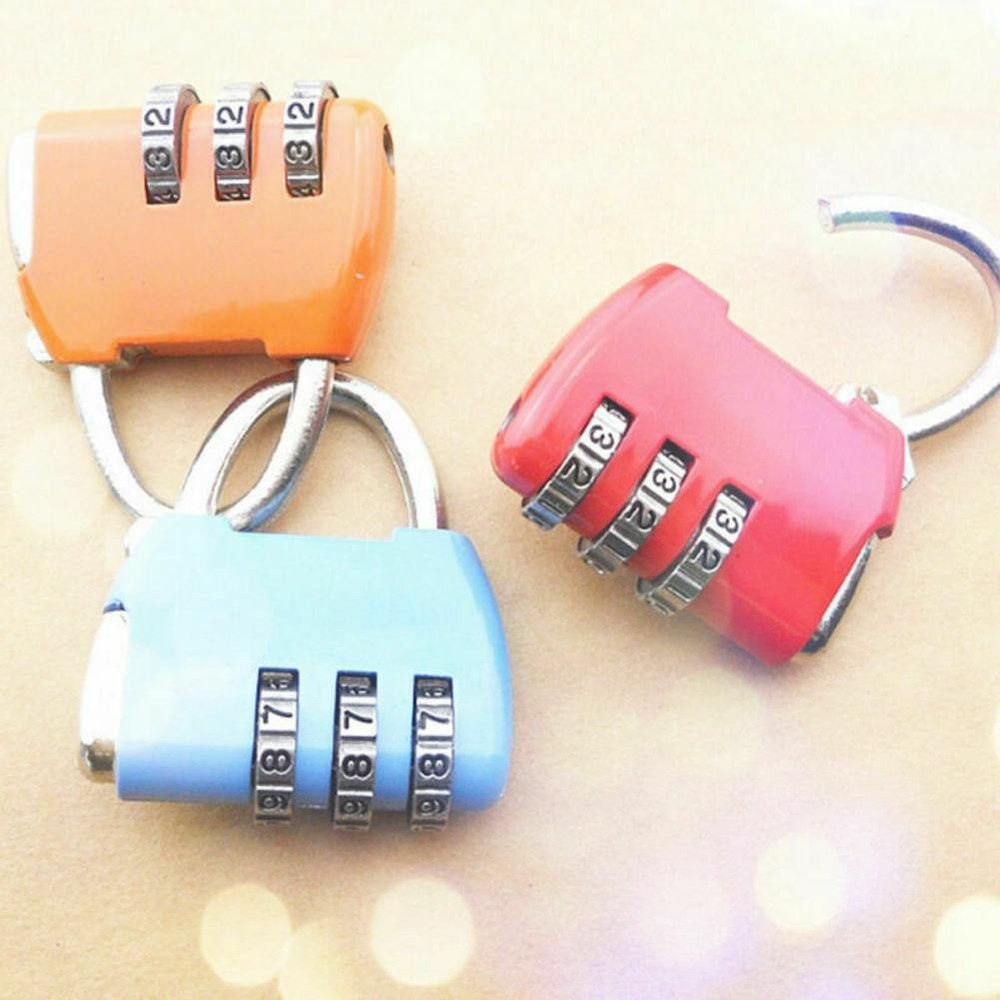 Travel Luggage Padlock Mini 3 Digit Combination Suitcase Security Cable Lock B