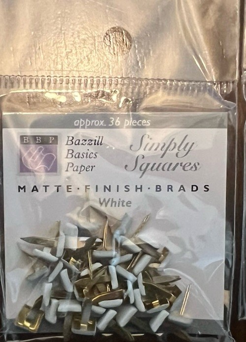 Bazzill Monocramatic Square Brads Assortment - White