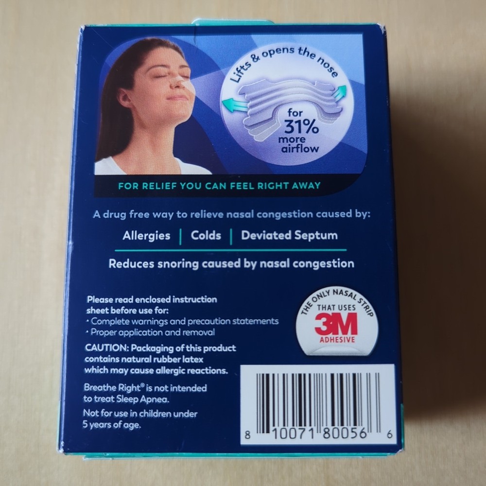 Breathe Right Extra Strength Clear - 44/Box Clear Strips. Free Shipping