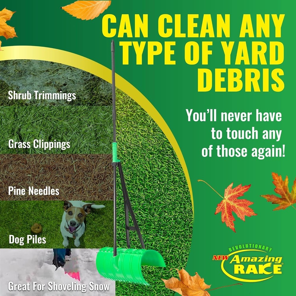 Easy Leaf Grabber & Rake for Lawns ― Back-Saving Gardening