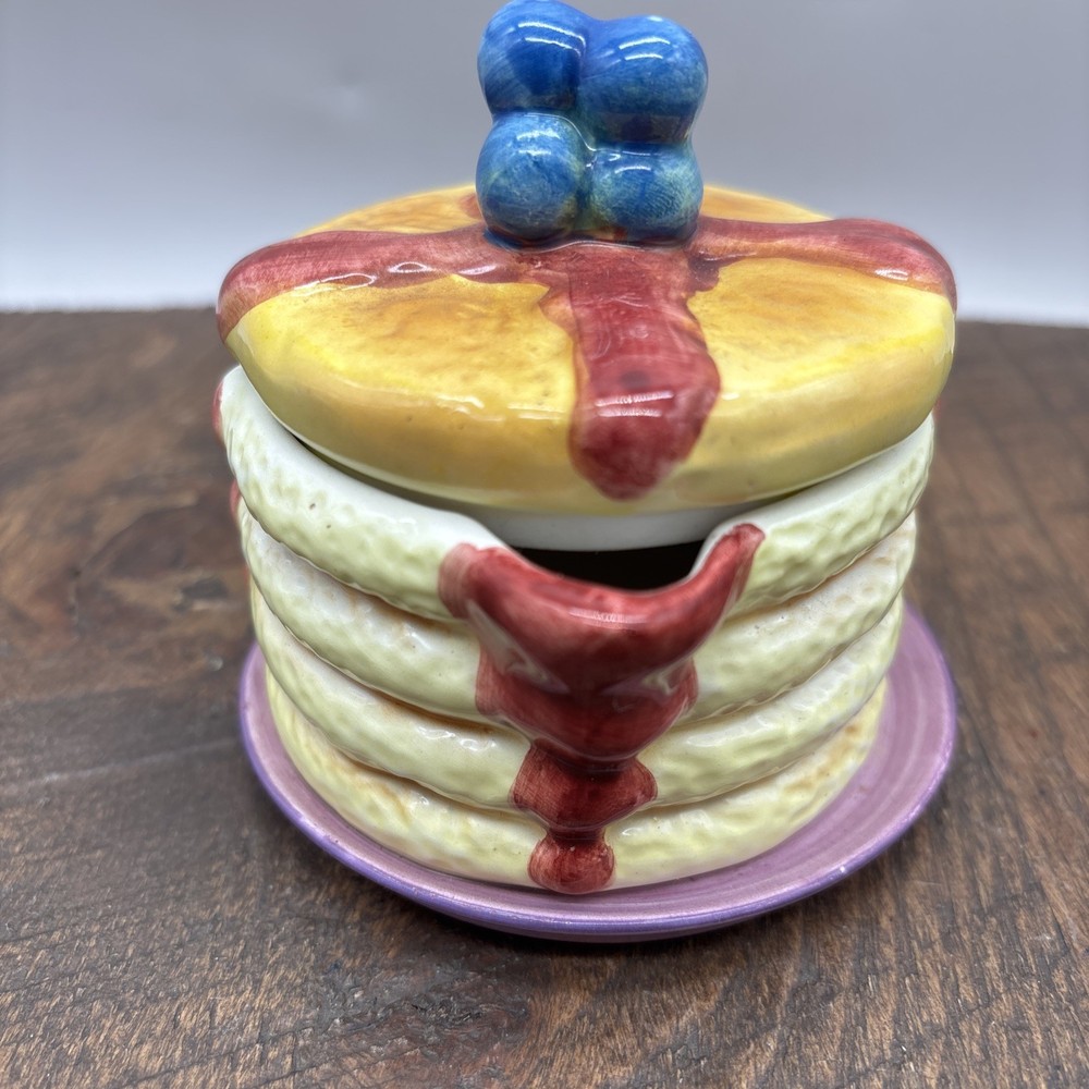 Ceramic Pancake Syrup Holder with Lid