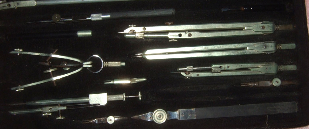 Vintage Drafting Set Berlin Germany Original Case
