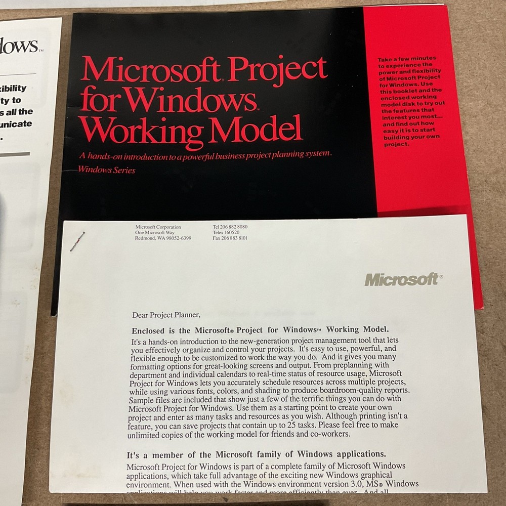 Microsoft Project For Windows Working Model 5.25 Inch Floppy Vintage Computing