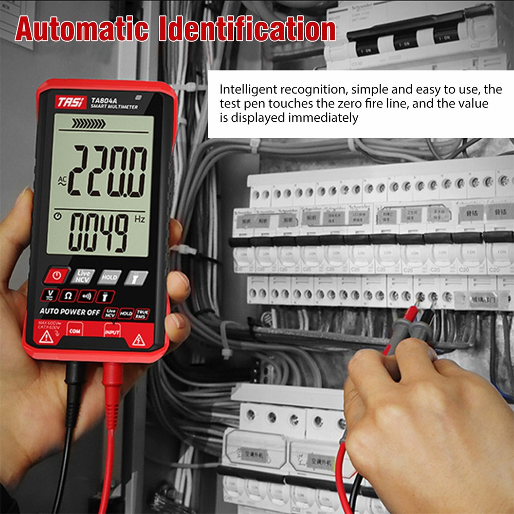 Multimeter Ohmmeter Voltmeter Digital Display Auto Range Test Volt Tester AC DC