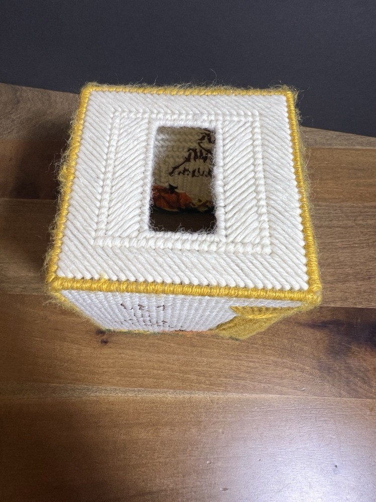 Vintage Handmade Tissue Box Cover Fall
