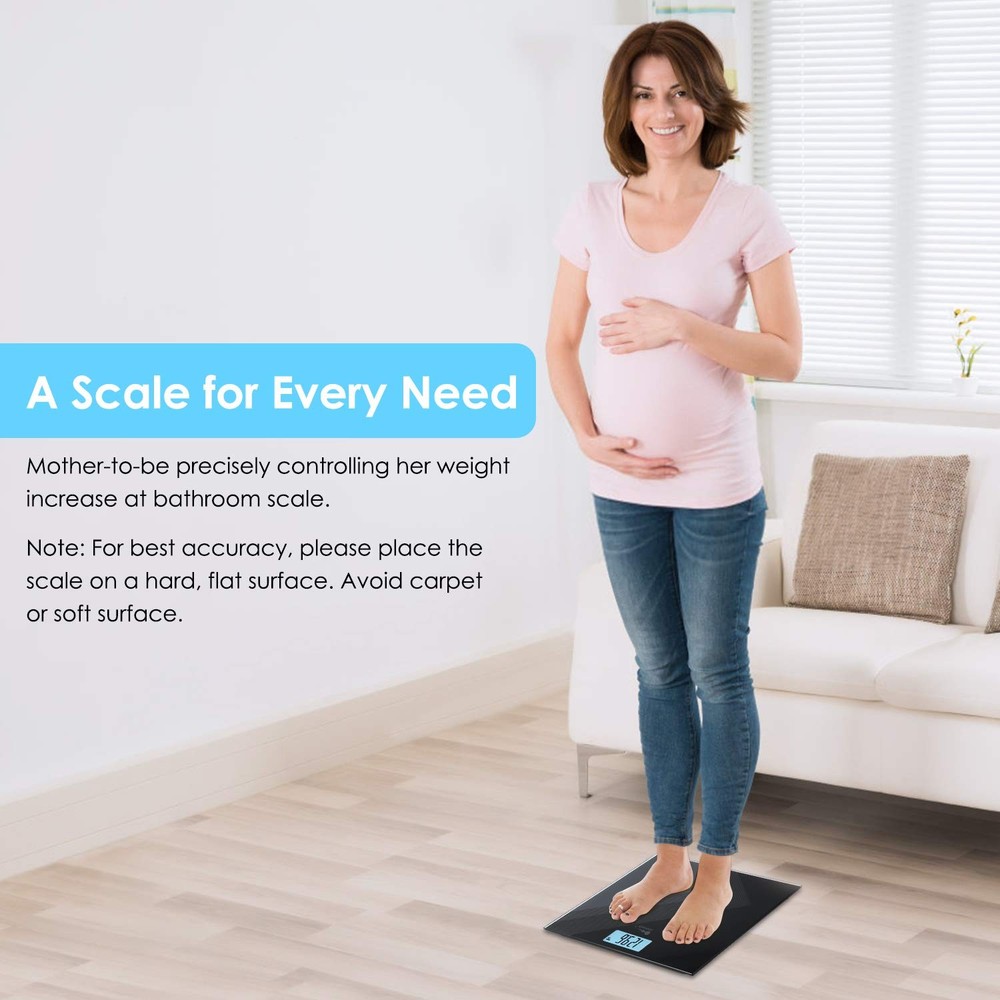 Digital Body Weight Scale, USB Rechargeable Bathroom Scale with Step-On Techn...