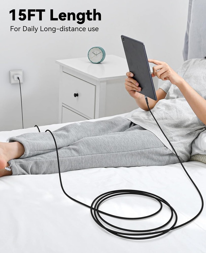 Long USB C Cable 15ft, USB 2.0 to USB Type C Cable