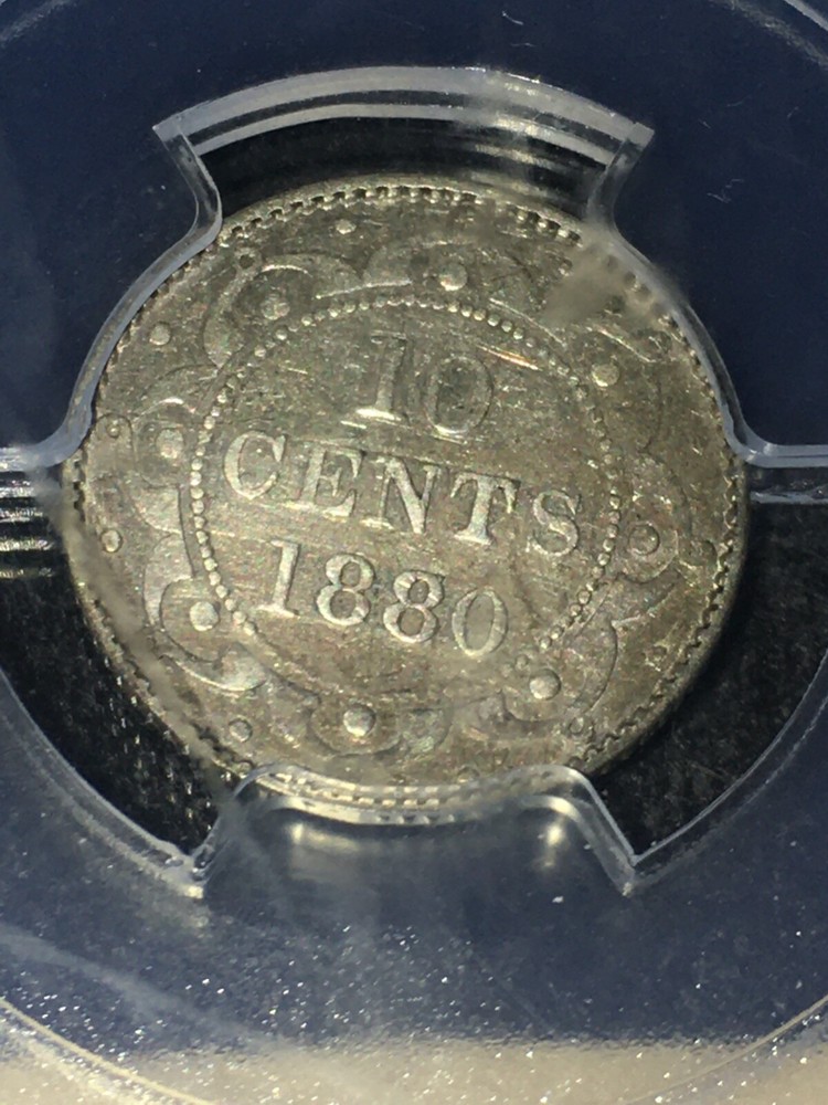 1880 Newfoundland, ¢10 Cent, PCGS Graded, **EF-40**