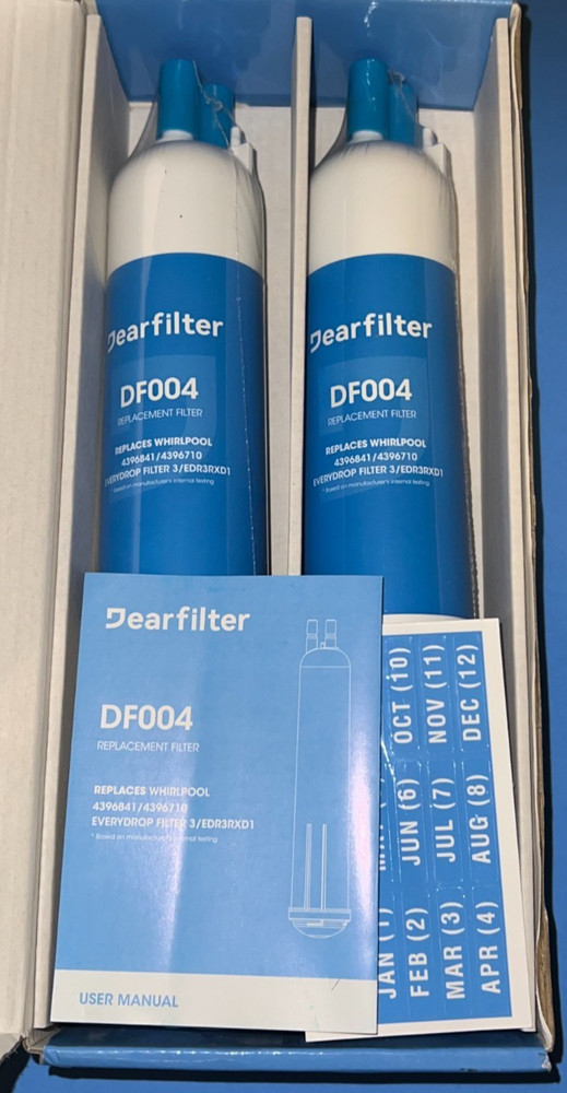 Dearfilter DF004 Refrigerator Water Filter - Whirlpool, Every drop, etc. (2 pc)