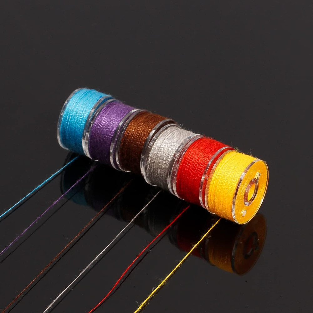 144Colors Prewound Bobbin Thread Plastic Size A SA156 Class 15 Polyester Thread