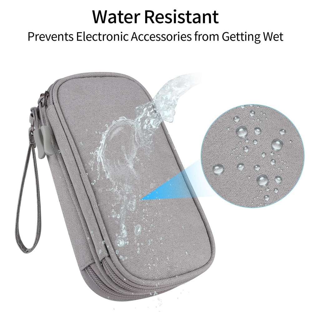 Travel Cable Organizer - Electronics Accessories BagDouble Layer - Grey