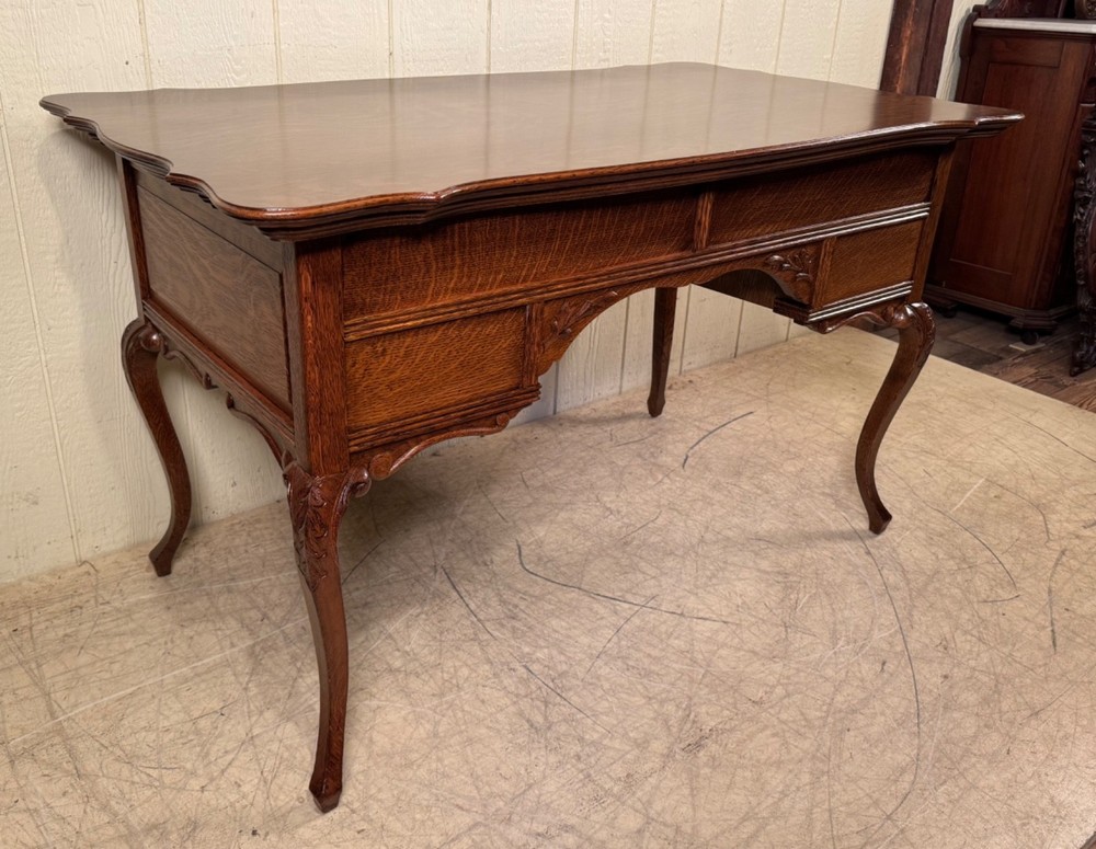 Antique Quarter-Sawn Oak Desk/Library Table