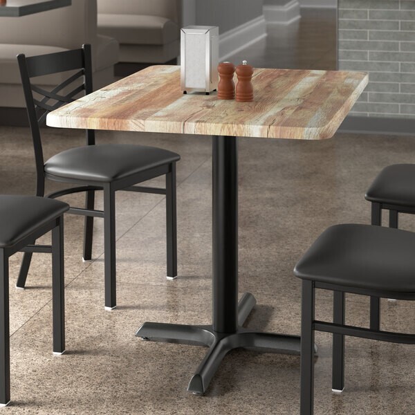 30" x 42" Rectangular Restaurant Table Top with Barnwood Laminate Top Finish