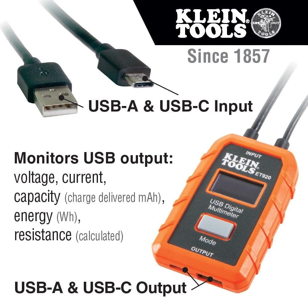 Klein Tools USB Power Meter + GFCI Outlet Tester Bundle