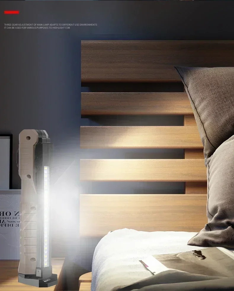 Folding COB XPE LED Work Light Flashlight USB Rechargeable SOS Torch