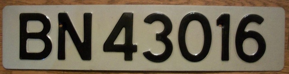 SINGLE NORWAY LICENSE PLATE - BN43016