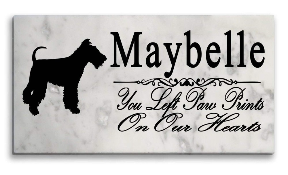Fox Terrier Memorial Stone - Custom Personalized Marble Grave Marker