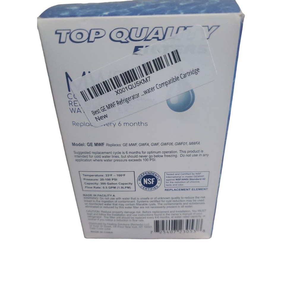 Top Quality Filters MWF Compatible Water Filter Replacement for GE Refrigerator