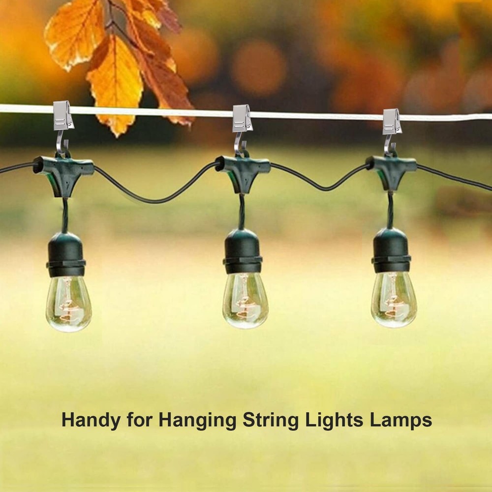 Curtain Clips 100 Pack Stainless Steel Light Clips for Outside String Lights