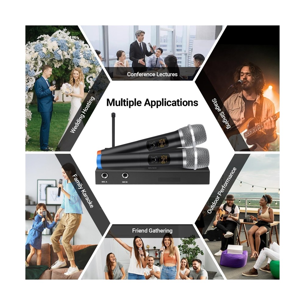 Karaoke Microphone Wireless System, Portable Karaoke Microphone Mixer System ...