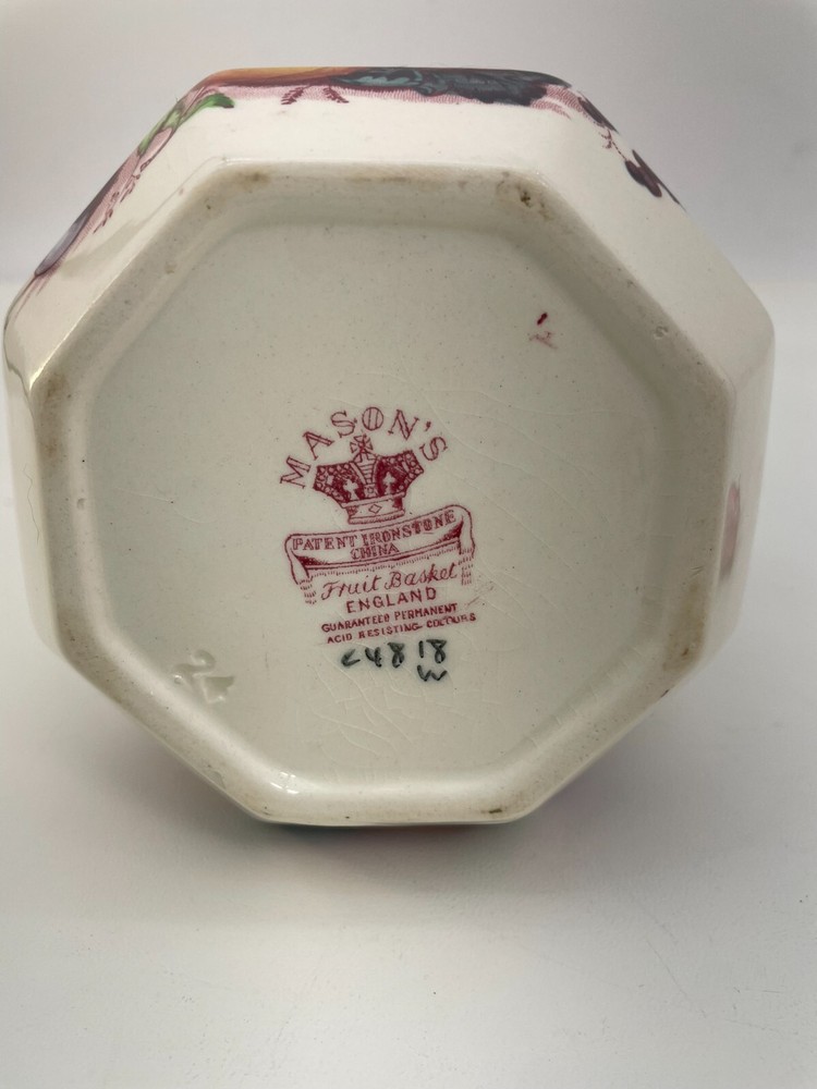 MASON'S FRUIT BASKET IRONSTONE CHINA PITCHER