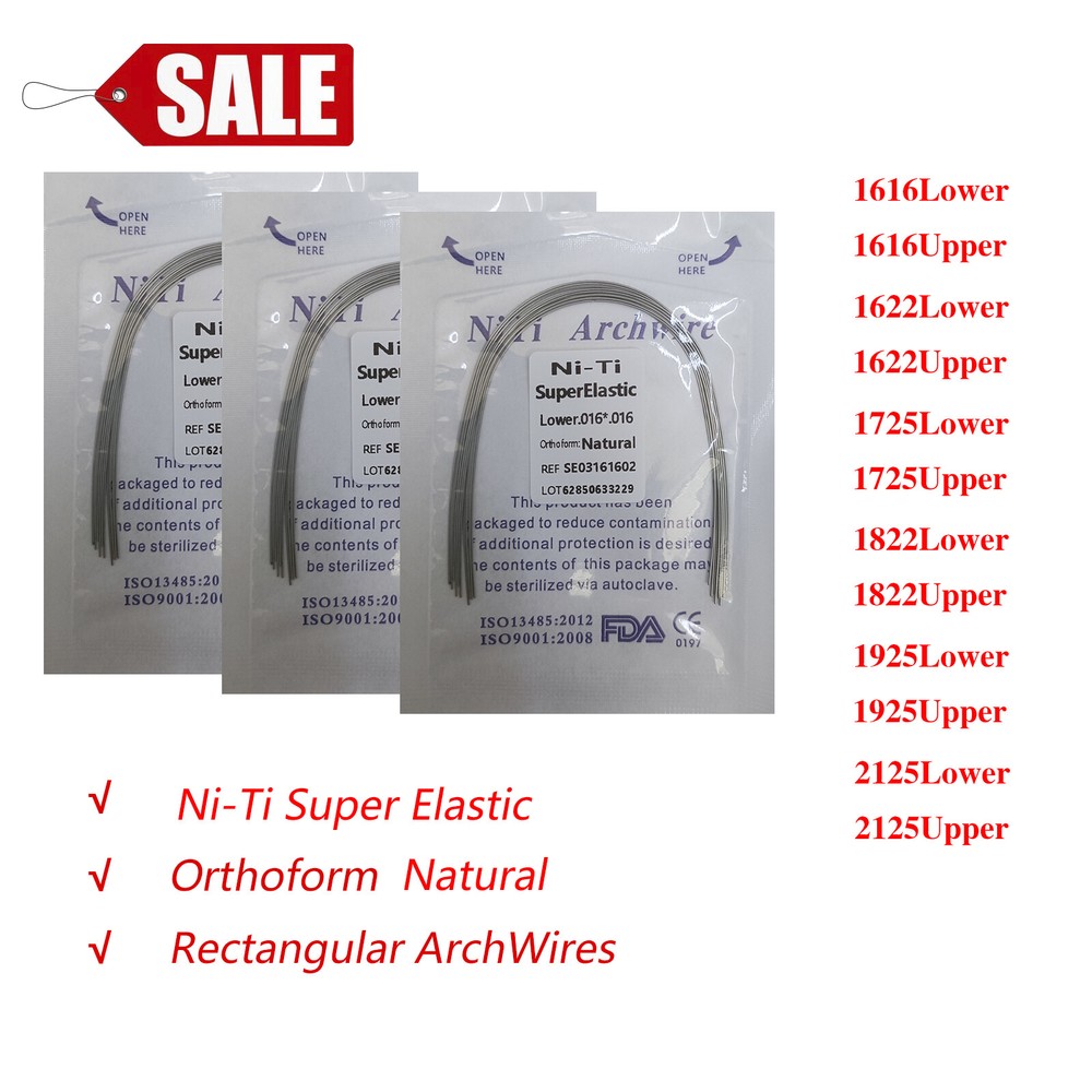 Orthodontic Arch Wire Rectangular Niti Super Elastic Natural Upper /Lower