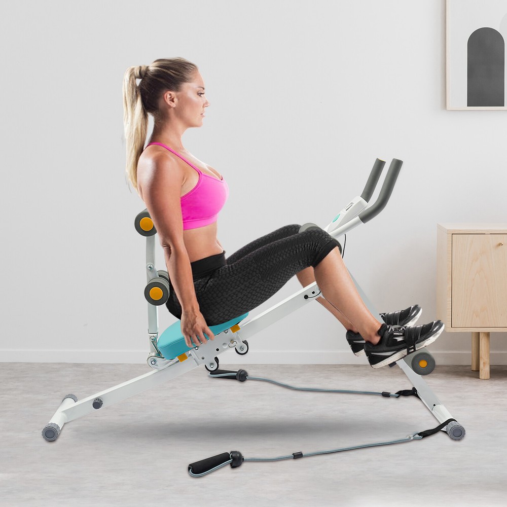 Multi-Workout Ab Machine Foldable Abdominal Cruncher Sit Up Bench Side Shaper