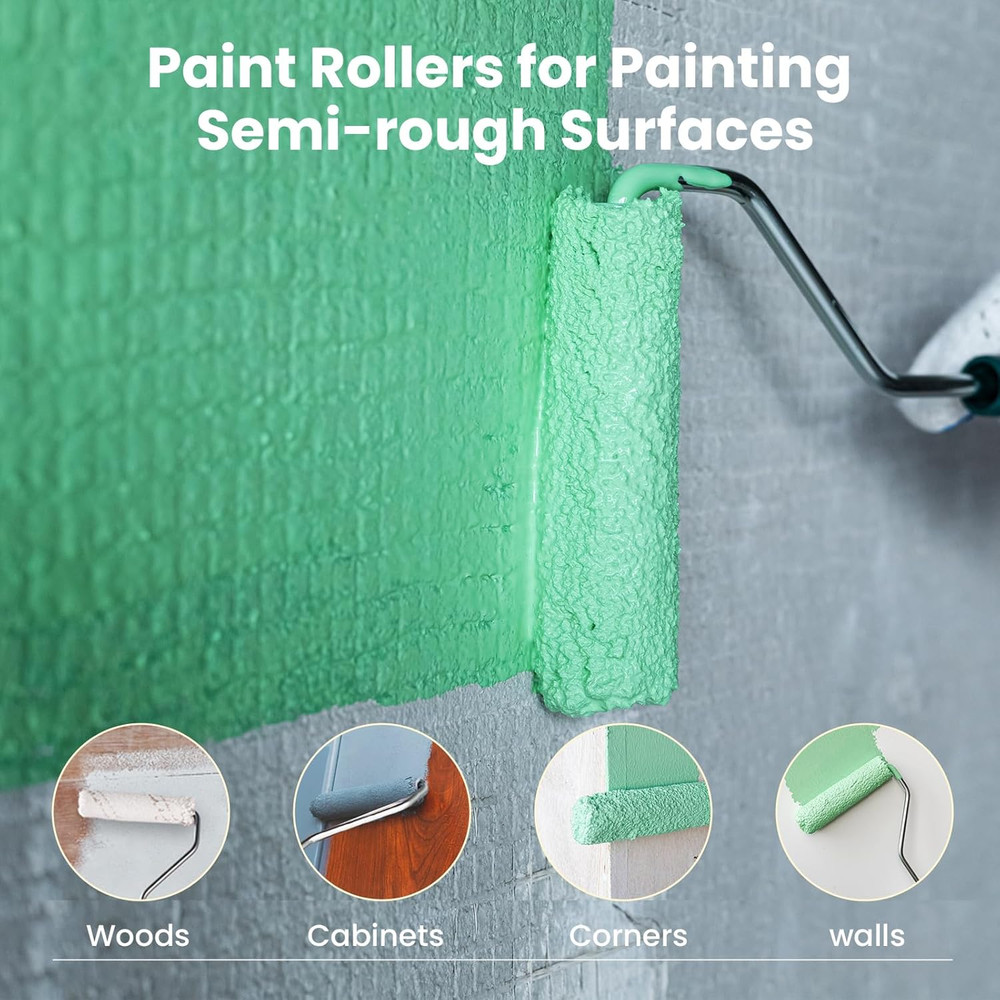 Microfiber Paint Roller Covers, 20 Pack 4 Inch Microfiber Roller Covers with Rol