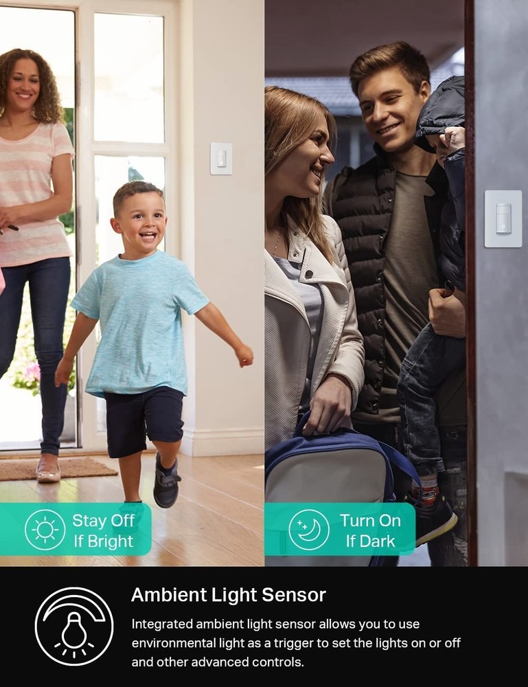 WiFi Motion Sensor Switch, Single Pole, Needs Neutral Wire, 2.4GHz Wi-Fi Ligh...