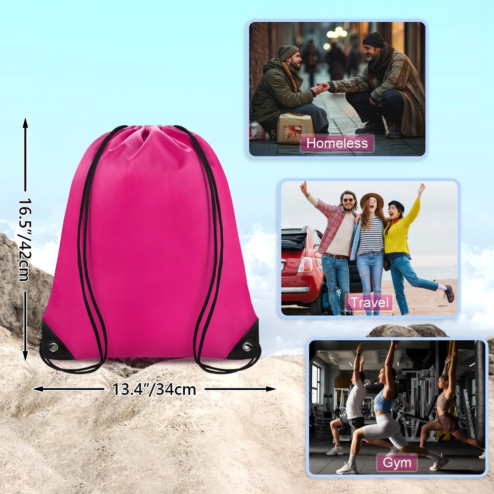 Grneric Drawstring Backpack Bulk 42 Pcs String 42, 14 Colors