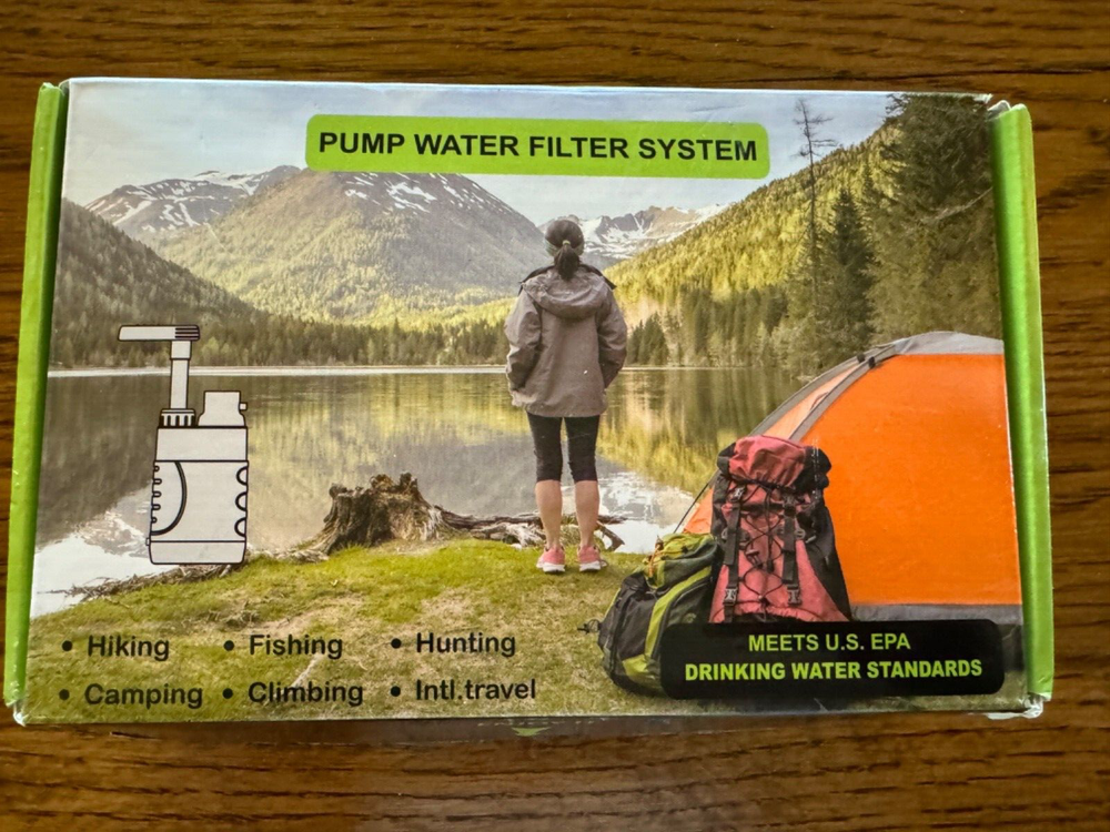 Hiker Microfilter Portable Drinking Pump Water Filter System. Camping-Hunting…
