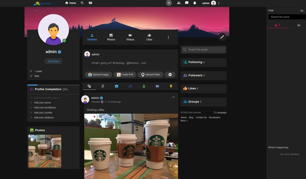 Social Networking Website (Black), Facebook Clone + Hosting + SSL+ Update