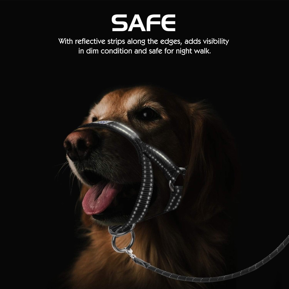 Comfortable Medium Dog Muzzle - Anti-Pulling & Barking Control, Adjustable Fit