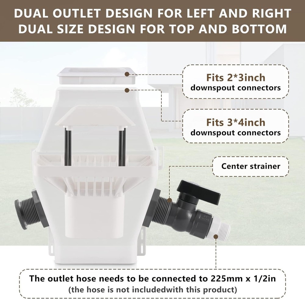 White Rainwater Collection Diverter Kit - Protect Your Environment Effectively!