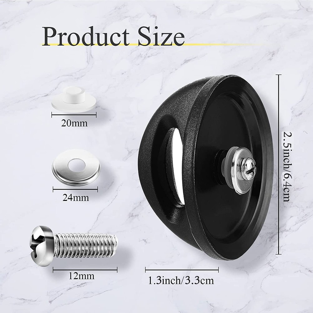 2 Pack Universal Pot Lid Handle 2.5 Inch 2 PCS, Black 2 PCS