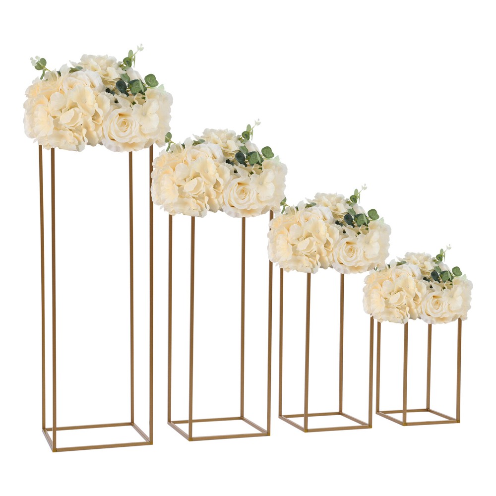 DIY Rectangular Rack For Wedding Table Centerpieces Decor Gold Flower Stand