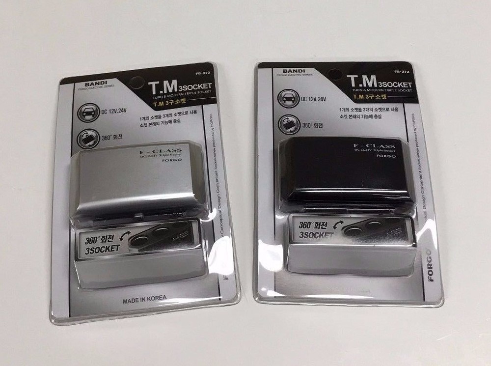 3 SOCKET ROTATING CIGARETTE LIGHTER SPLITTER CHARGER ADAPTER ASK-FB-272