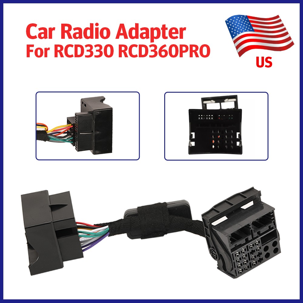 For VW Golf5 6 RCD330 RCD360 PRO Steering Wheel Simulator Quadlock Adapter Cable